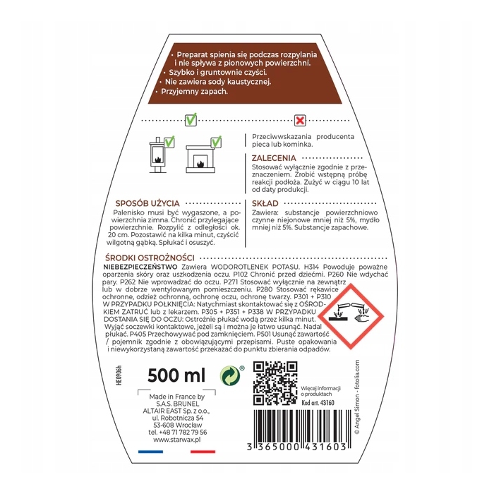 STARWAX KOMINKI EKSPRESOWE CZYSZCZENIE 500ML 43160