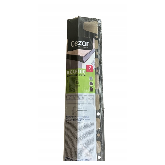 Balkonowy profil okapowy OKAP 100 aluminium CEZAR grafit