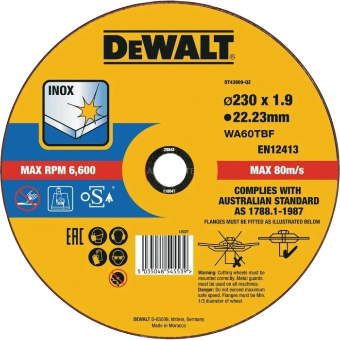 DEWALT TARCZA DO CIĘCIA METALU 230x1,9mm DT43909