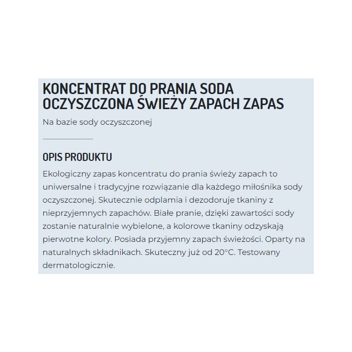 PŁYN DO PRANIA KONCENTRAT SODA OCZYSZCZONA ŚWIEŻY 1,7L BRIOCHIN 37 PRAŃ