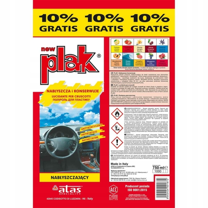 ATAS PLAK CYTRYNA - 750 ml NABŁYSZCZAJĄCY