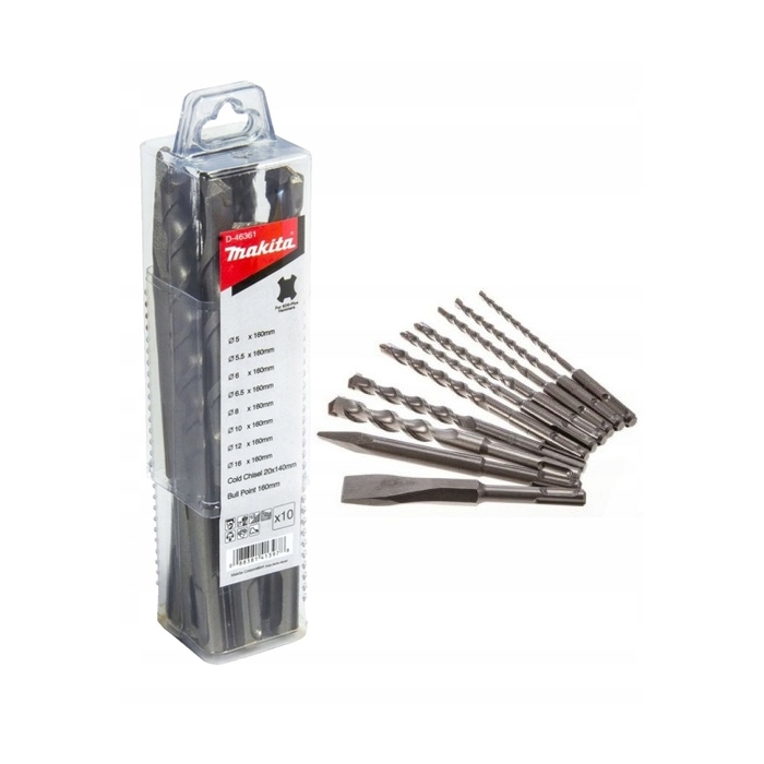 MAKITA D-46361 ZESTAW DŁUT I WIERTEŁ SDS+ 10szt.