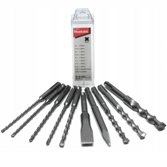 MAKITA D-46361 ZESTAW DŁUT I WIERTEŁ SDS+ 10szt.