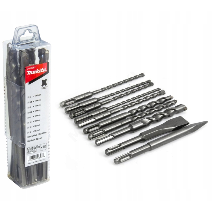 MAKITA D-46361 ZESTAW DŁUT I WIERTEŁ SDS+ 10szt.
