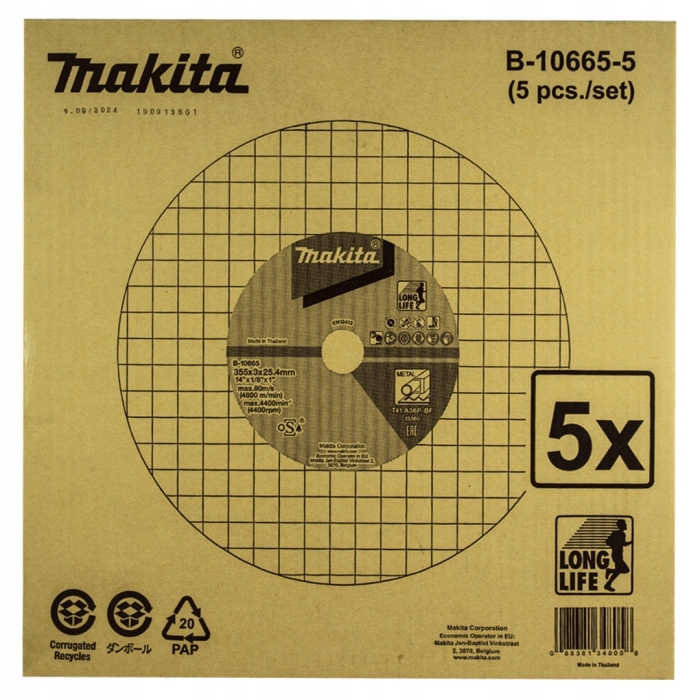 Tarcza tnąca do stali 355 x 25,4mm 5szt. Makita