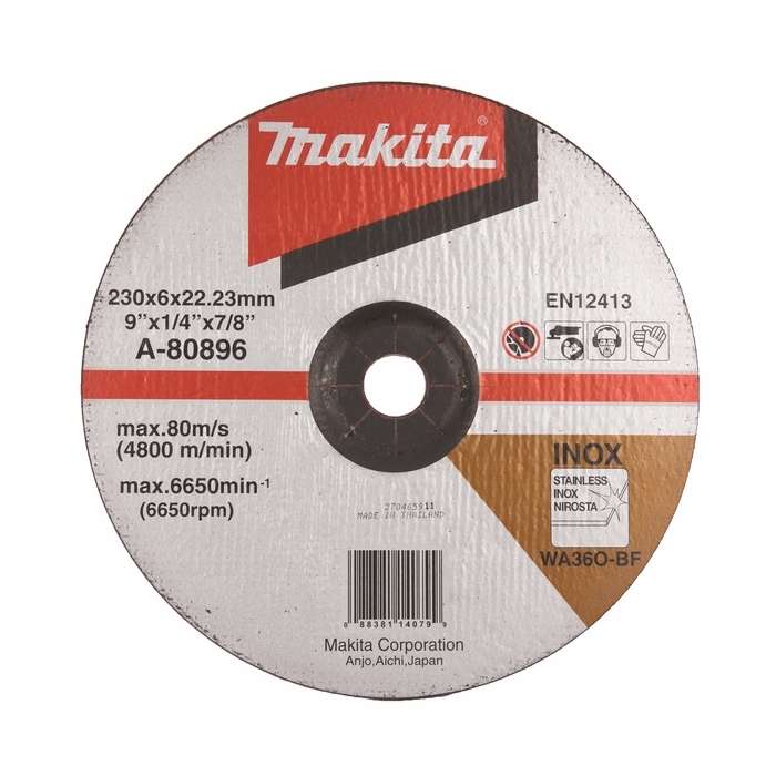 MAKITA A-80896 TARCZA SZLIFIERSKA 230mm METAL INOX