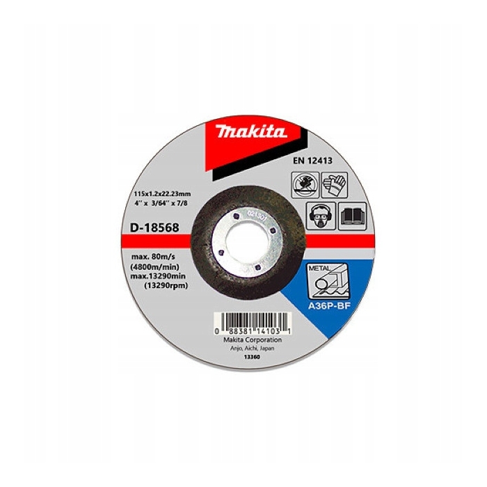 Tarcza tnąca do metalu Makita D-18568 115x22,2 mm