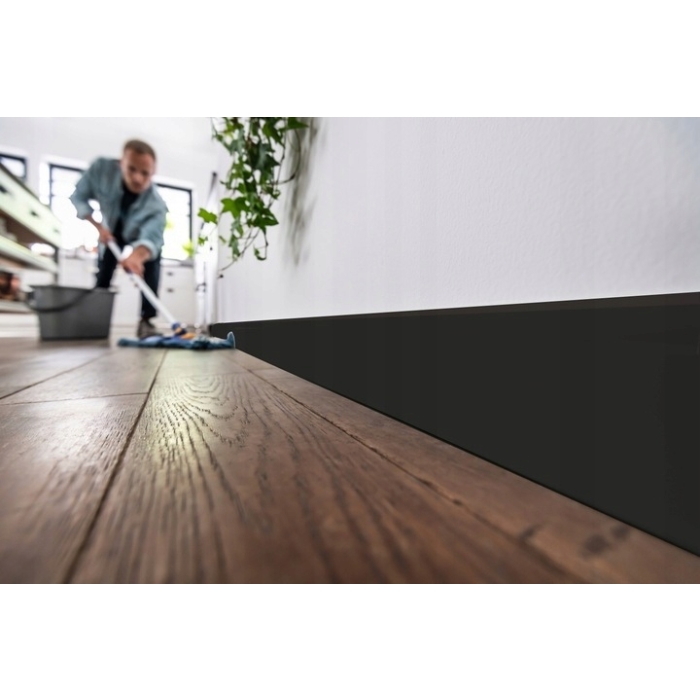LISTWA Przypodłogowa ESPUMO CZARNA ESP 206 VOX 8cm NOWOCZESNA LOFT