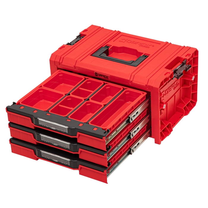 SKRZYNKA PRO Drawer 3 Toolbox Expert QBRICK RED