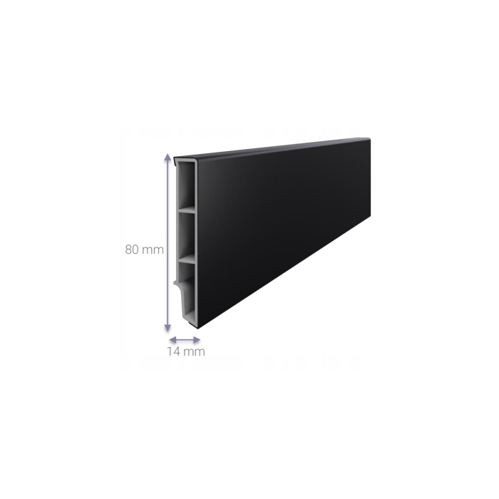 Listwa przypodłogowa VOX VILO 8 cm SEMPLA 702 Czarna 2,4 m komorowa